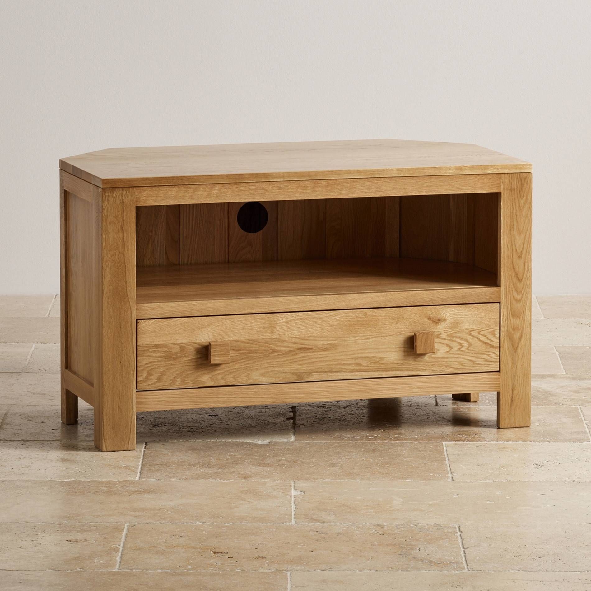 Tv Cabinets & Units | 100% Solid Oak | Oak Furniture Land For Large Corner Tv Cabinets (View 9 of 15)