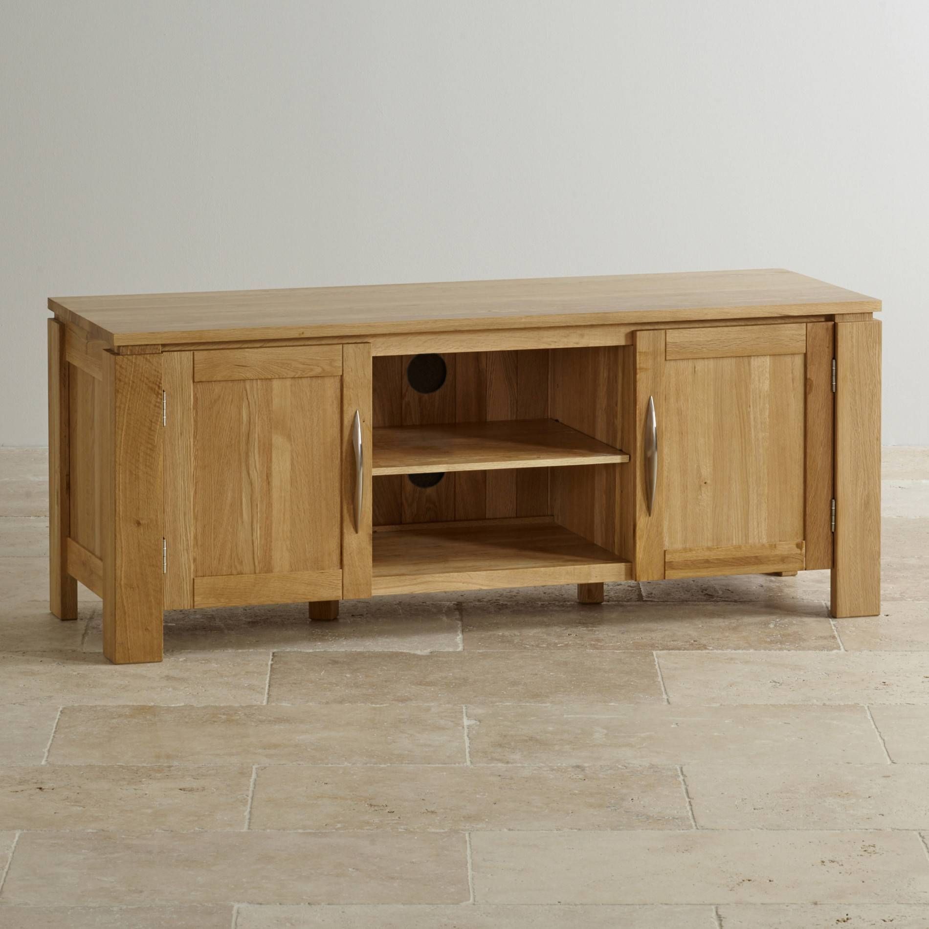 Tv Cabinets & Units | 100% Solid Oak | Oak Furniture Land With Regard To Oak Tv Cabinets For Flat Screens (Photo 15 of 15)