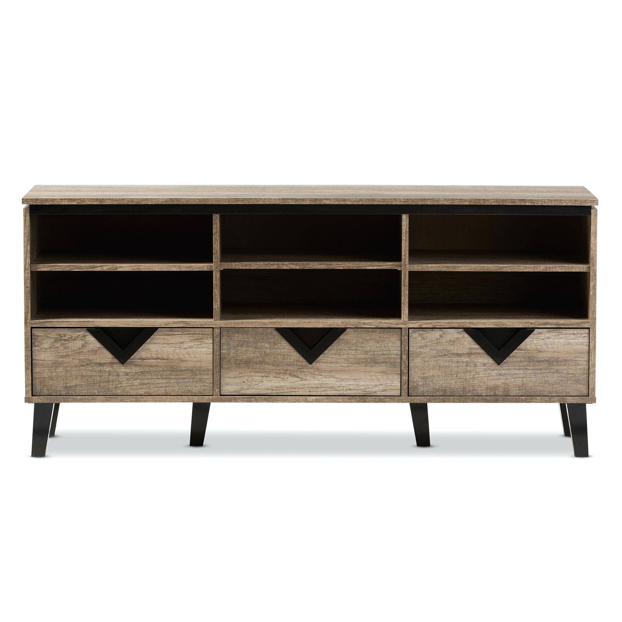 Tv Stand : 25 Chic Vertica Oak Low Contemporary Tv Stand Back Regarding Low Corner Tv Stands (View 11 of 15)
