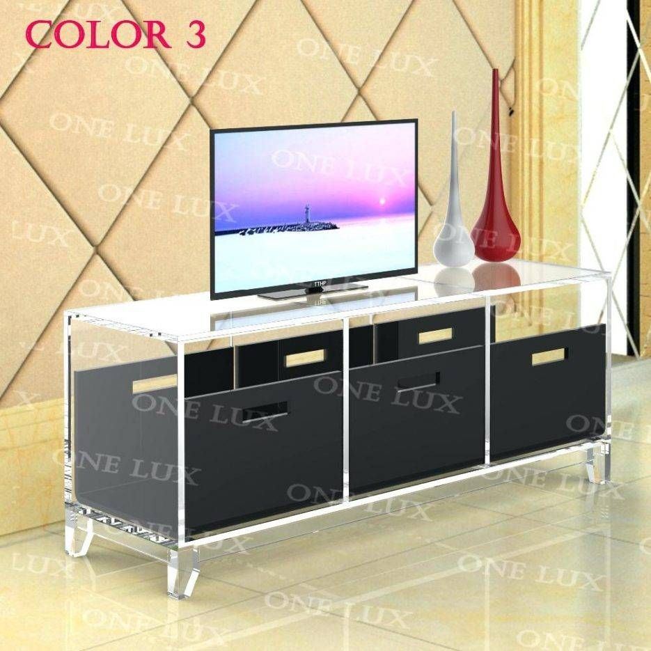 Tv Stand : Modern Wall Mounted Tv Stand With Storage Cabinrt Made With Acrylic Tv Stands (View 2 of 15)