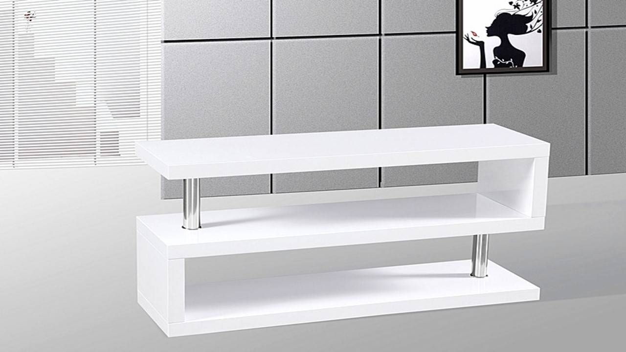 Tv Stand Unit In White High Gloss – Homegenies 2017 Regarding High Gloss White Tv Cabinets (View 1 of 15)