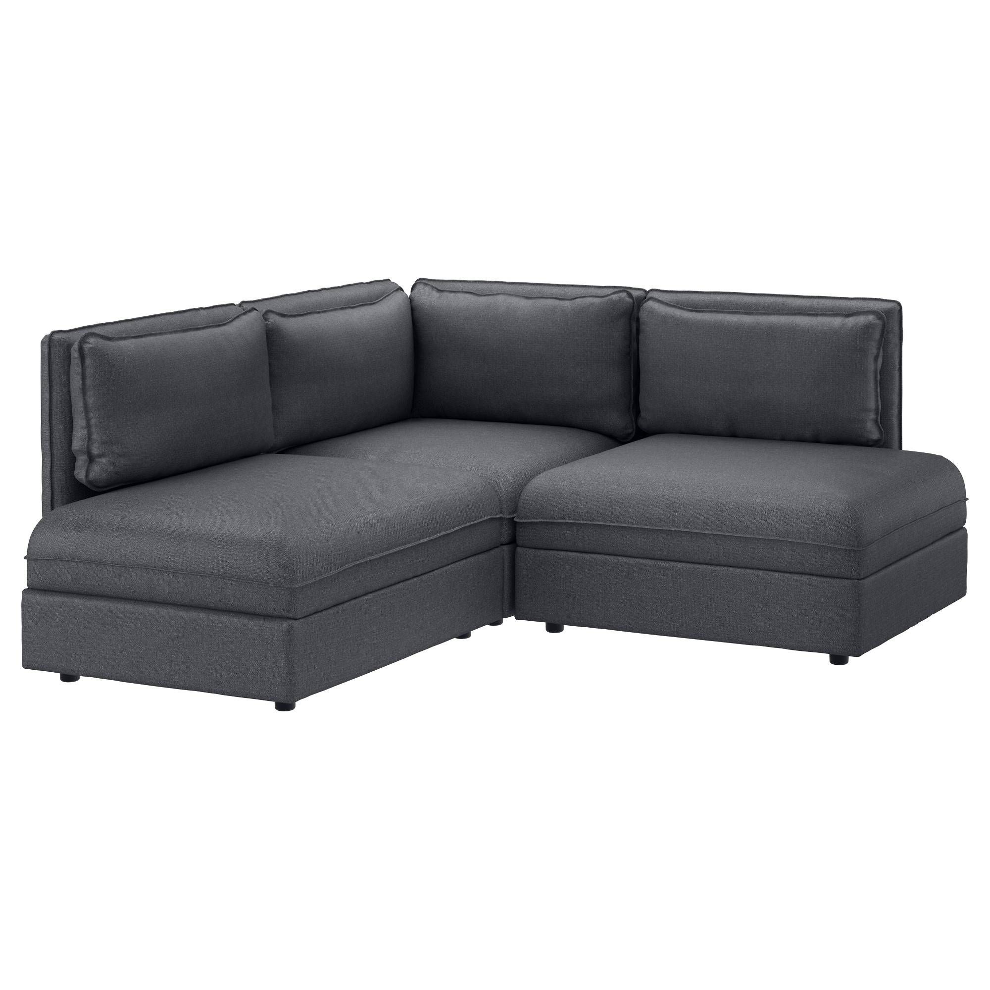 Vallentuna 3 Seat Corner Sofa Hillared Dark Grey – Ikea With Regard To Corner Sofas (Photo 9 of 15)