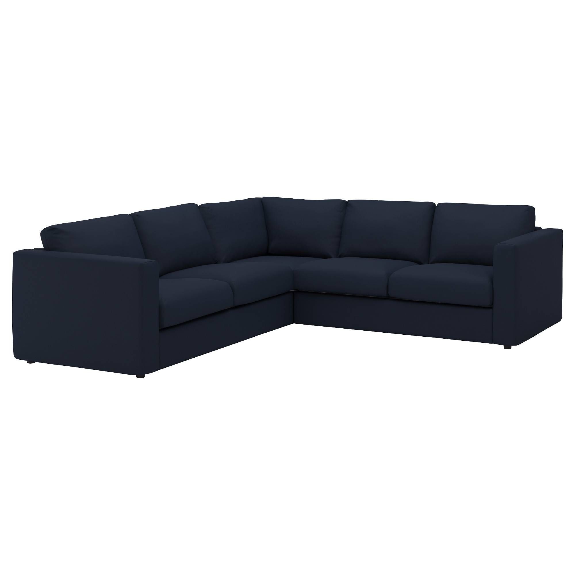 Vimle Corner Sofa, 4 Seat Gräsbo Black Blue – Ikea Pertaining To Black Corner Sofas (View 8 of 15)