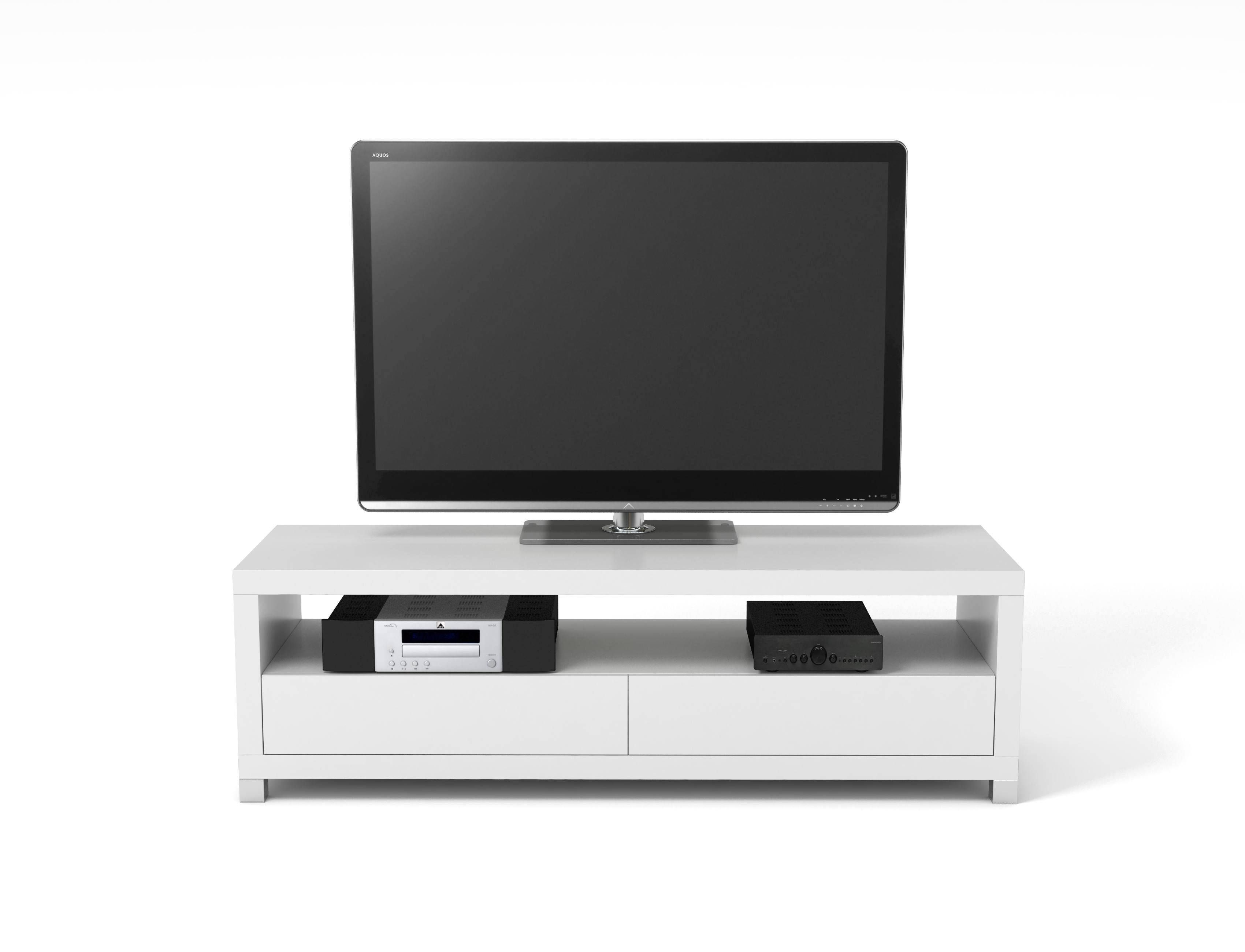 Vivanco D1200gb 120cm Designer Tv Stand White | Hbh Woolacotts For 100cm Tv Stands (View 2 of 15)