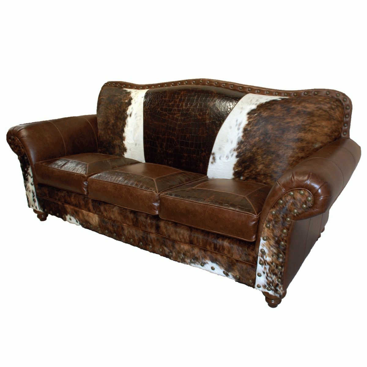 Western Leather Furniture & Cowboy Furnishings From Lones Star Pertaining To Cowhide Sofas (Photo 1 of 15)