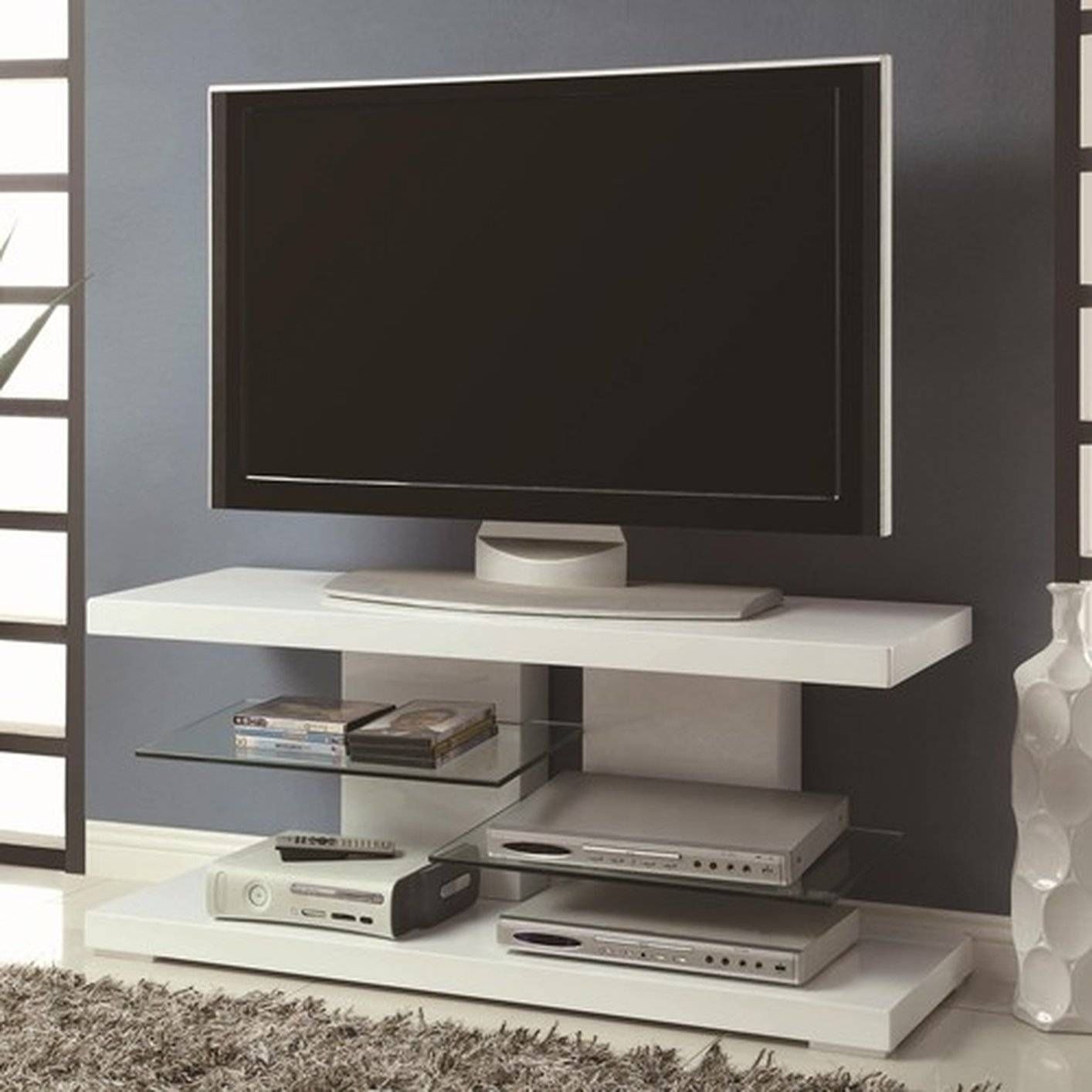 Featured Photo of  Best 15+ of White Glass Tv Stands