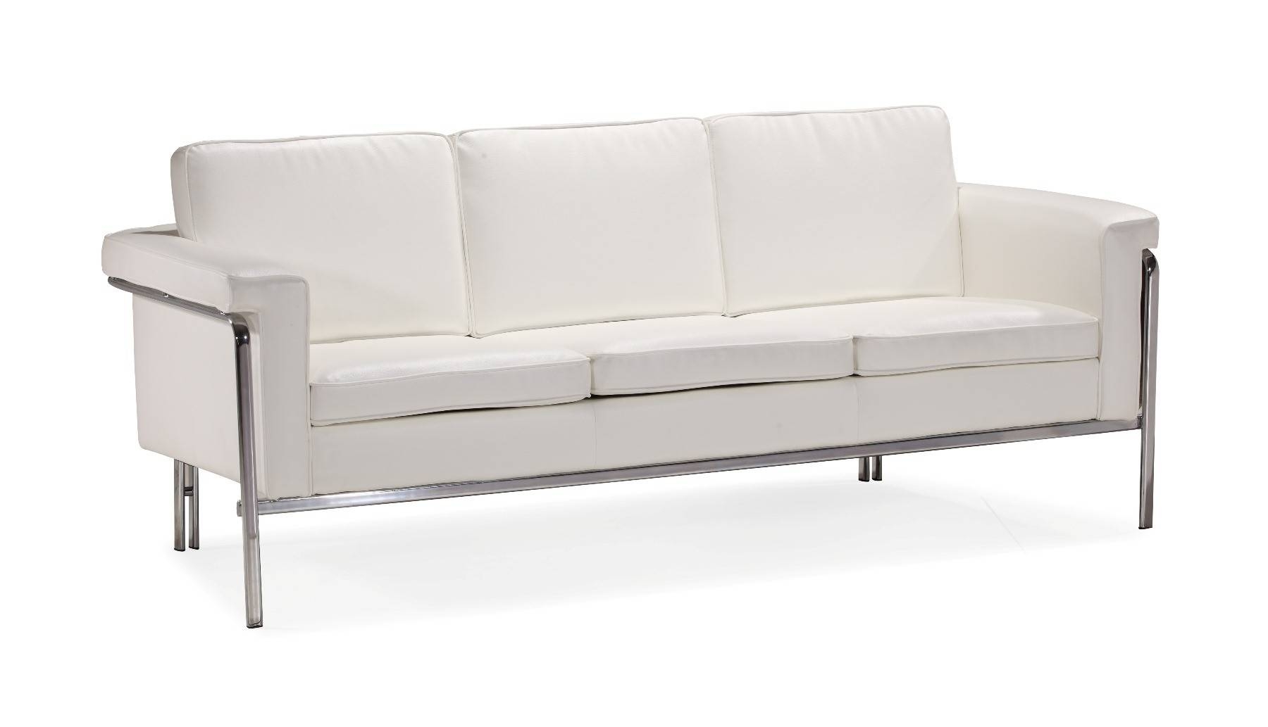 american leather modern sofa gray chrome legs