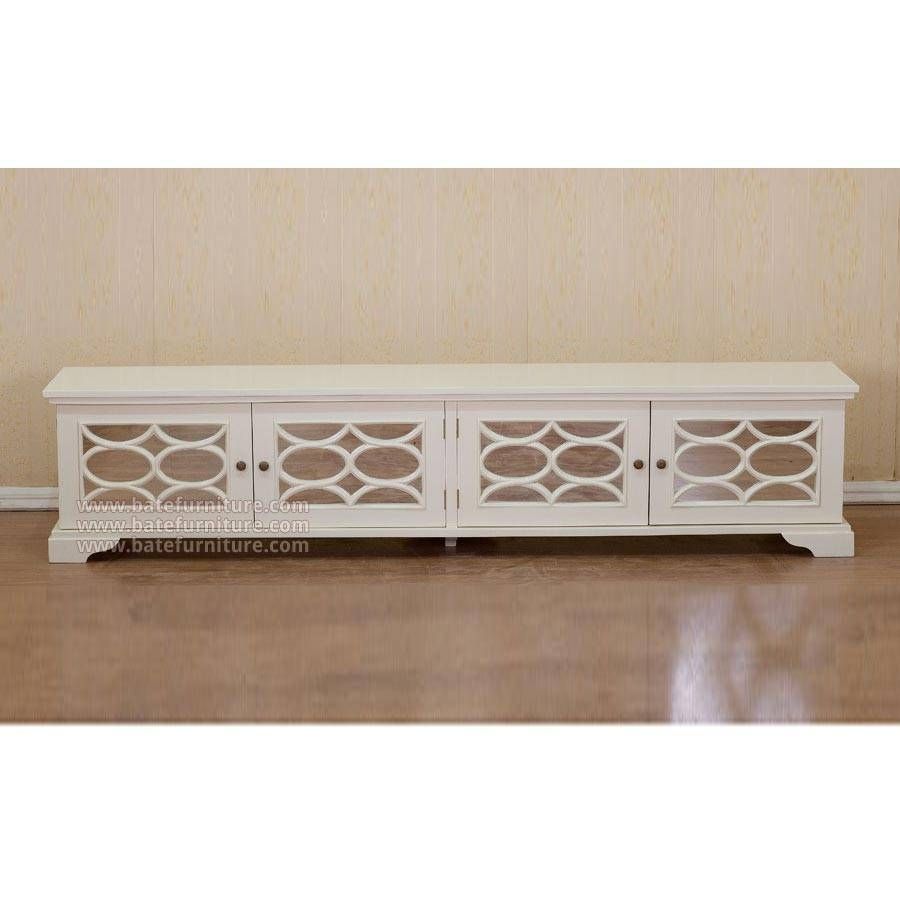 White Tv Cabinet 210 | Indonesian French Furniture | Teak Outdoor Inside White Painted Tv Cabinets (View 4 of 15)