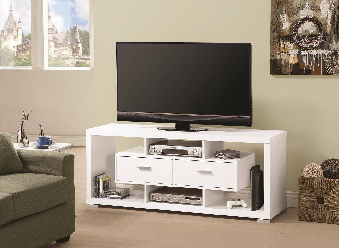 White Wood Tv Stand – Steal A Sofa Furniture Outlet Los Angeles Ca Pertaining To White Wood Tv Stands (View 4 of 15)
