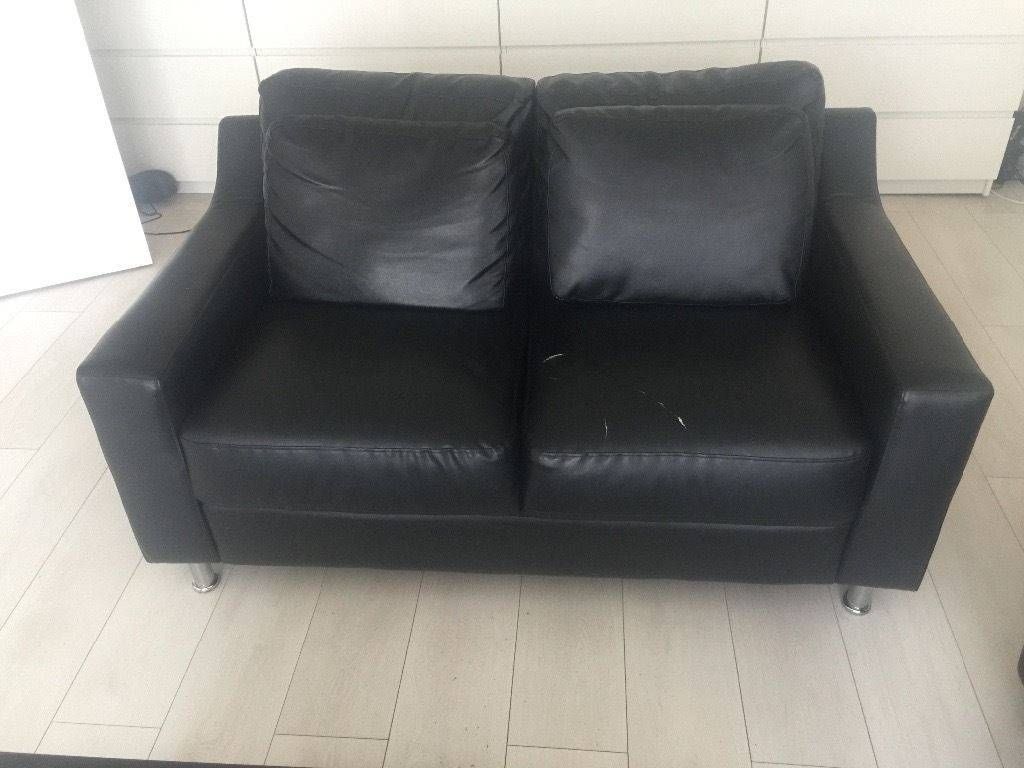 X2 Black Sofas With Chrome Legs | In Winsford, Cheshire | Gumtree Regarding Sofas With Chrome Legs (View 15 of 15)