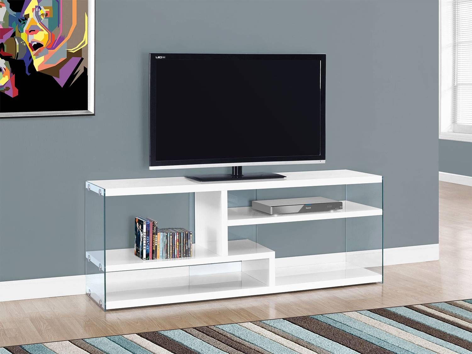 Zara Tv Stand – White | Leon's Inside White Glass Tv Stands (Photo 11 of 15)