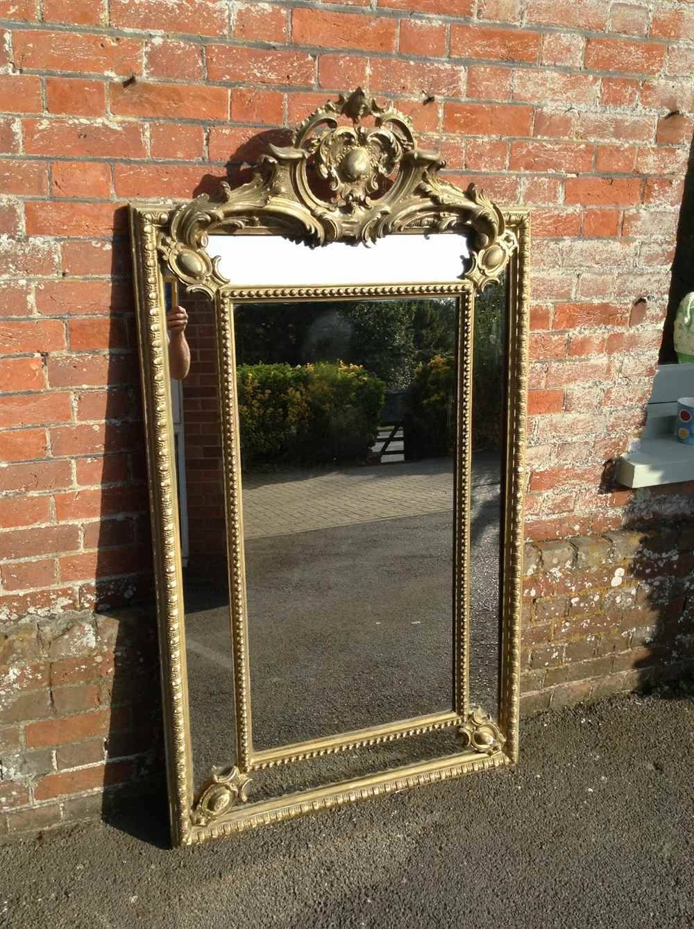 A Fabulous Large Antique 19th Century French Carved Wood And Gesso In French Antique Mirrors (View 14 of 15)