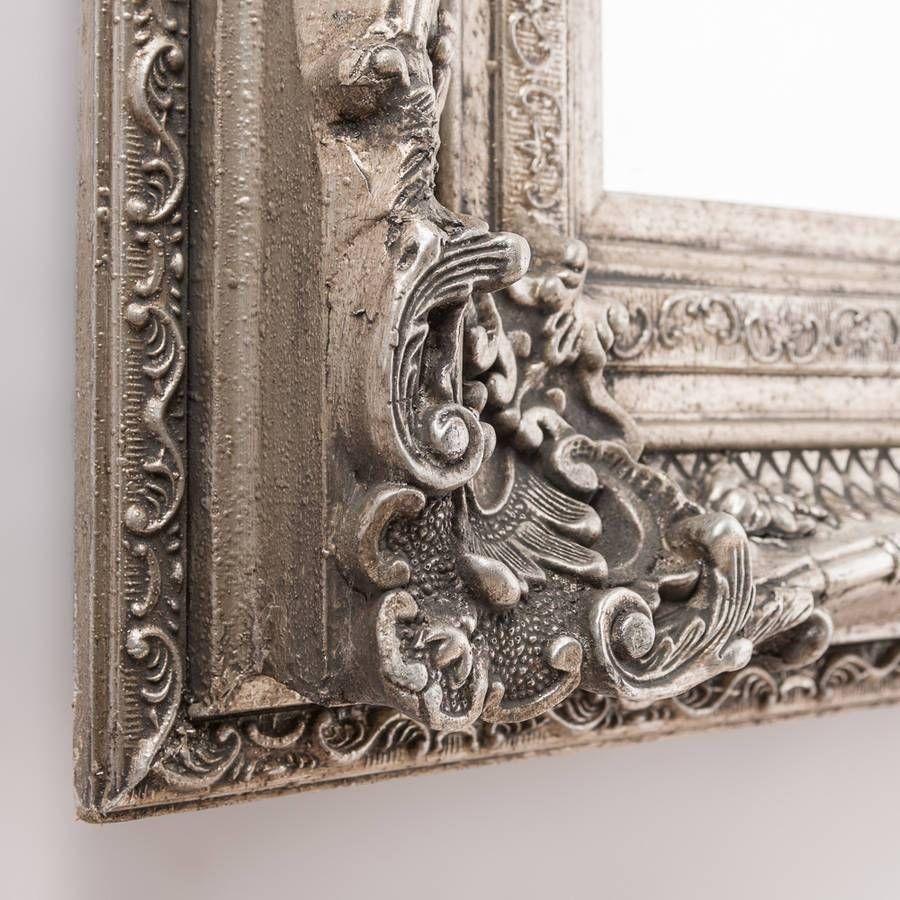 Antique Silver Ornate Rococo Mirrorhand Crafted Mirrors Pertaining To Roccoco Mirrors (View 9 of 15)