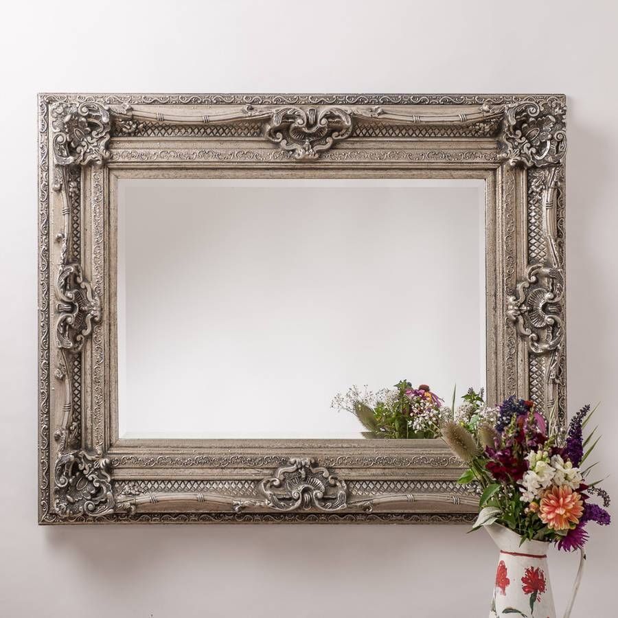 Antique Silver Ornate Rococo Mirrorhand Crafted Mirrors Throughout Vintage Ornate Mirrors (View 11 of 15)
