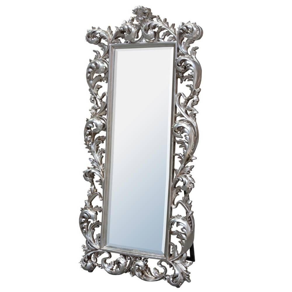 Baroque Silver Free Standing Mirror – Mirrors, Furniture, Lighting Within Free Standing Silver Mirrors (View 12 of 15)