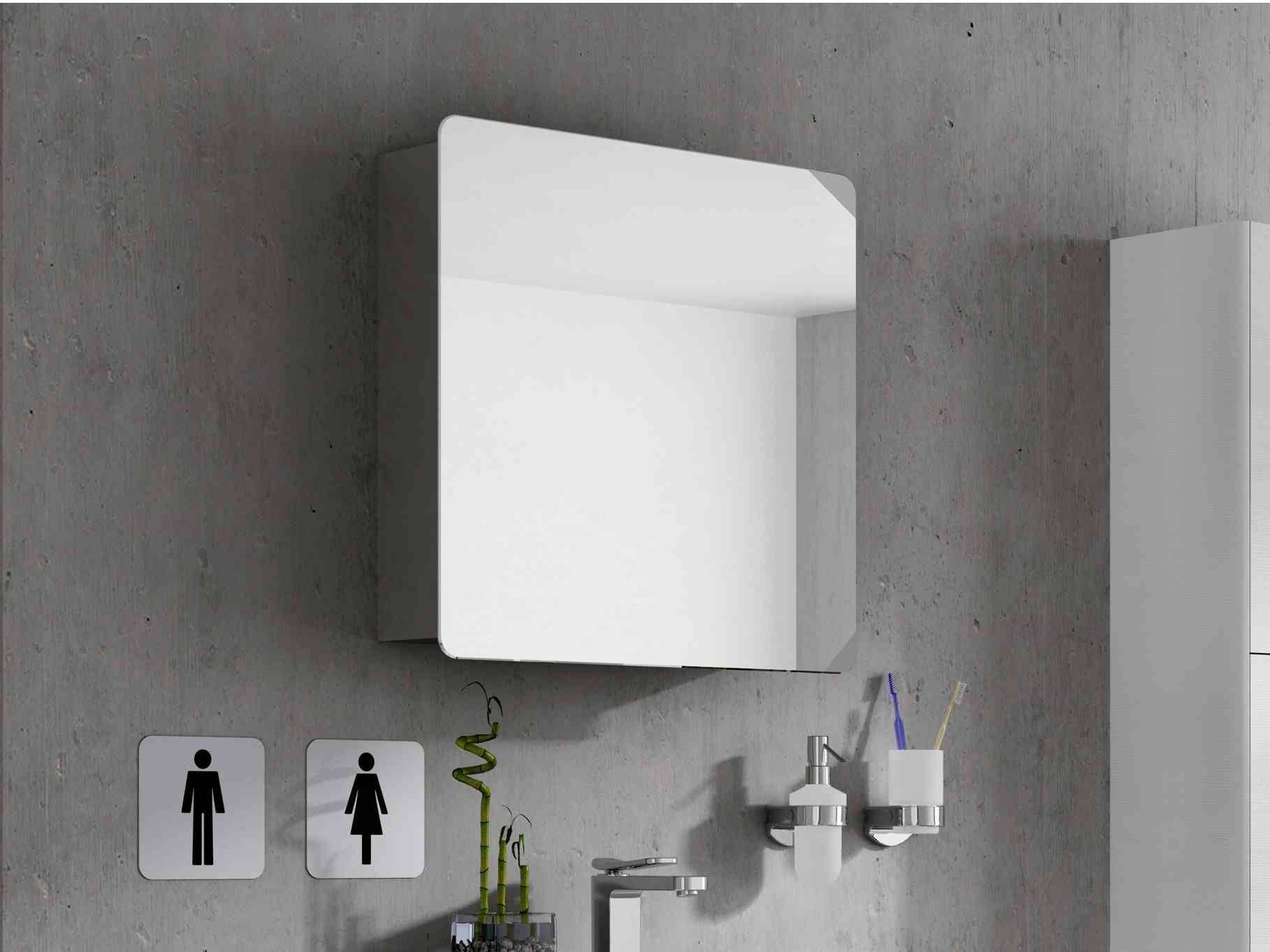 Bathroom Cabinets : White Bathroom Mirror Led Bathroom Mirrors In Contemporary White Mirrors (View 11 of 15)