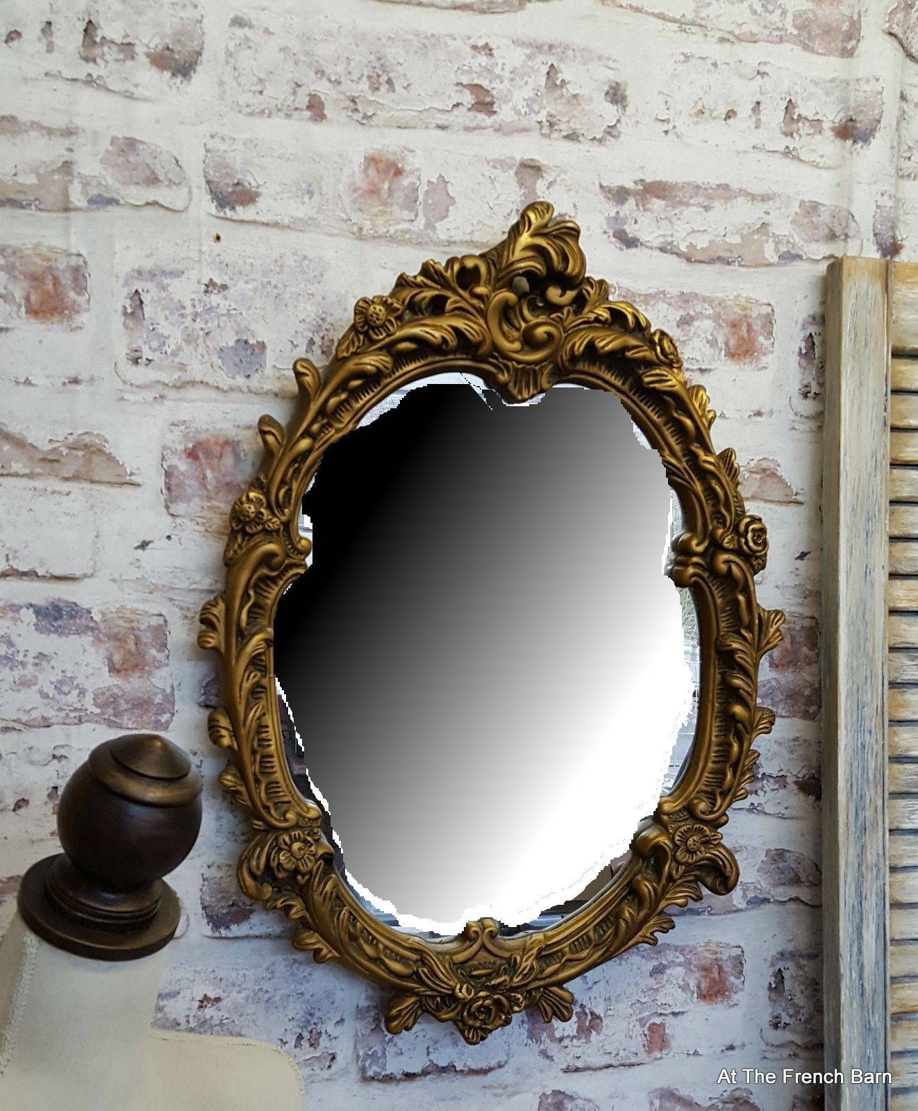 Beautiful Vintage Rococo Mirror Carved Plaster & Wood Oval In Roccoco Mirrors (View 15 of 15)