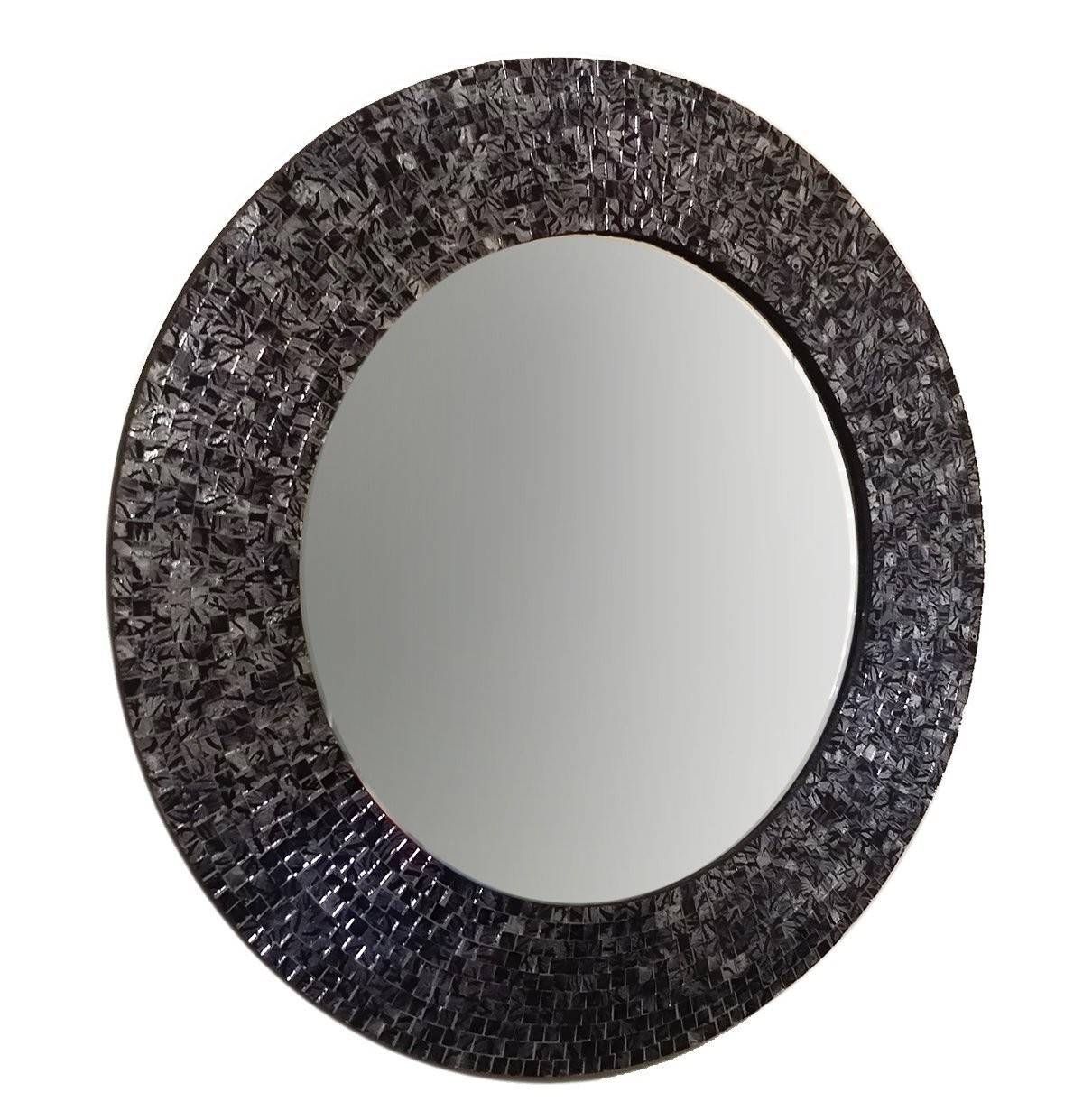 Buy 24" Black/silver Metallic Traditional Mosaic Decorative Wall Regarding Black Mosaic Mirrors (Photo 2 of 15)