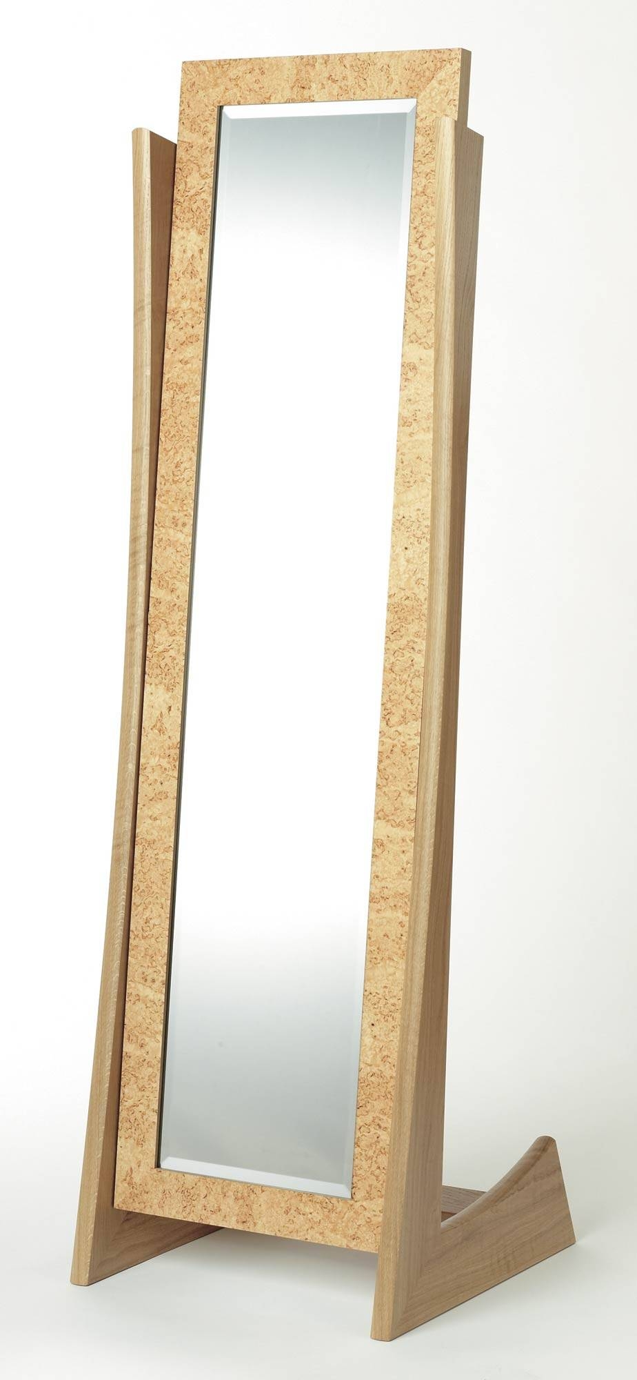 Cheval Mirror In Oak And Masur Birch | Makers' Eye Inside Free Standing Oak Mirrors (Photo 1 of 15)