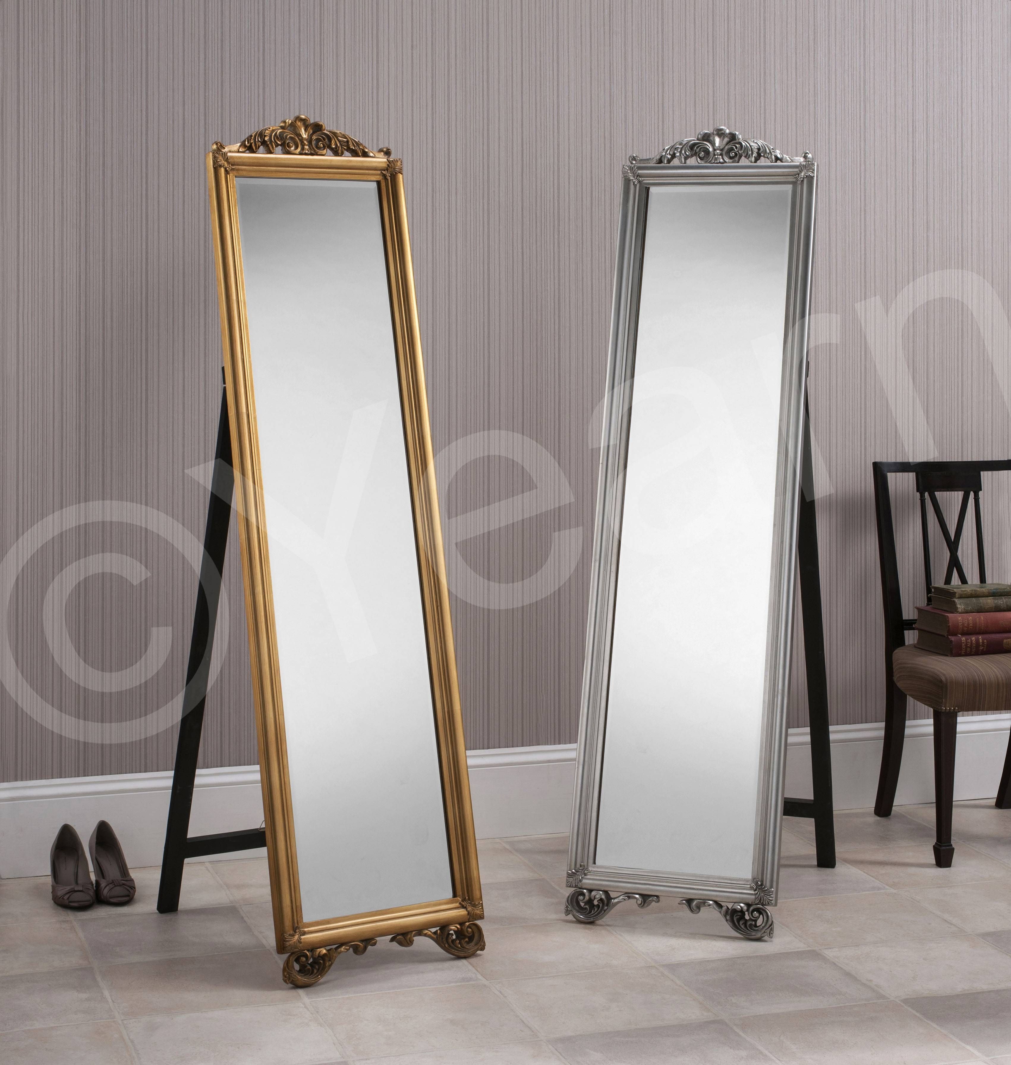 Freestanding Cheval Mirrors – Buy Online – Mirror Elegance Uk For Free Standing Silver Mirrors (View 10 of 15)