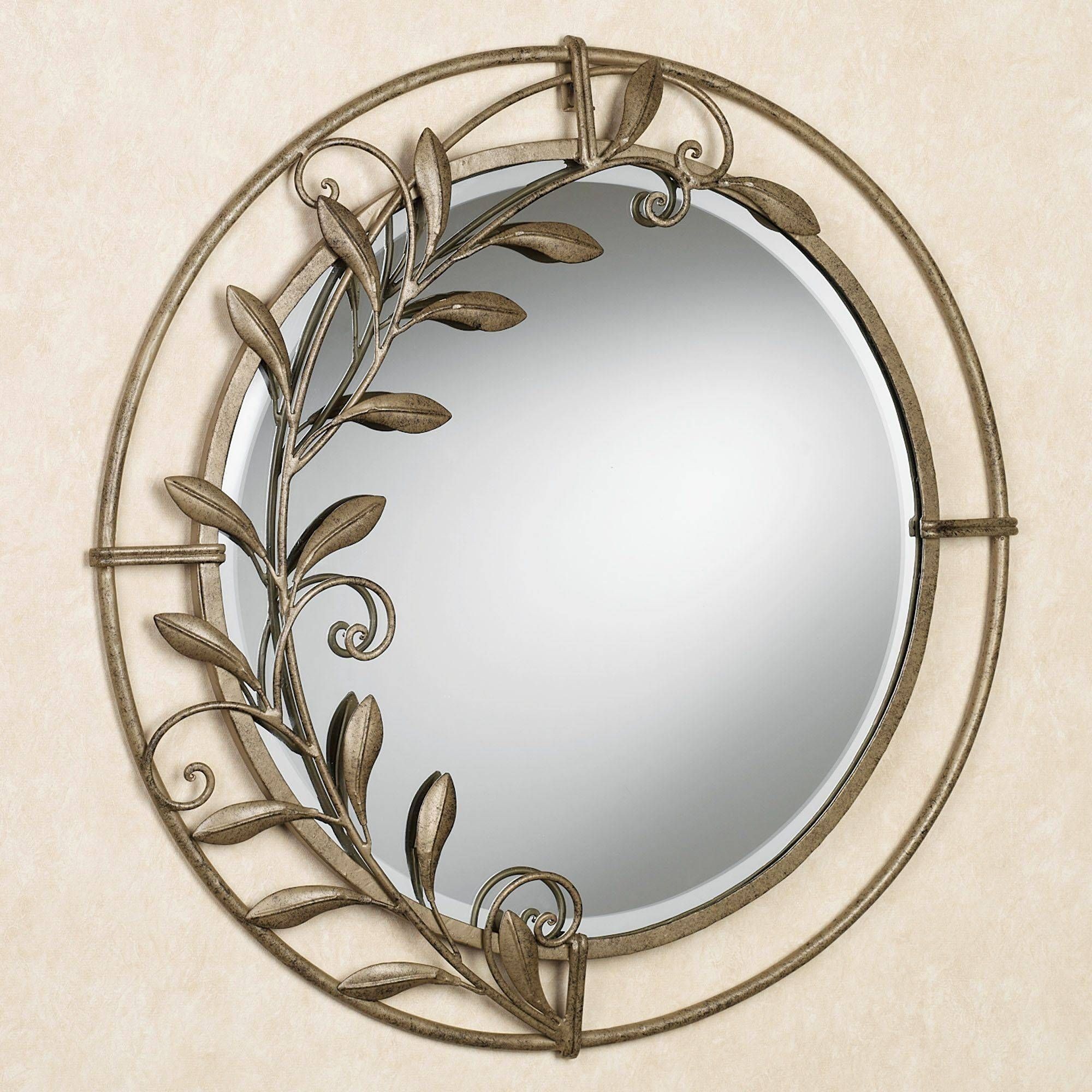 Galeazzo Antique Gold Round Metal Wall Mirror Intended For Large Round Metal Mirrors (View 5 of 15)