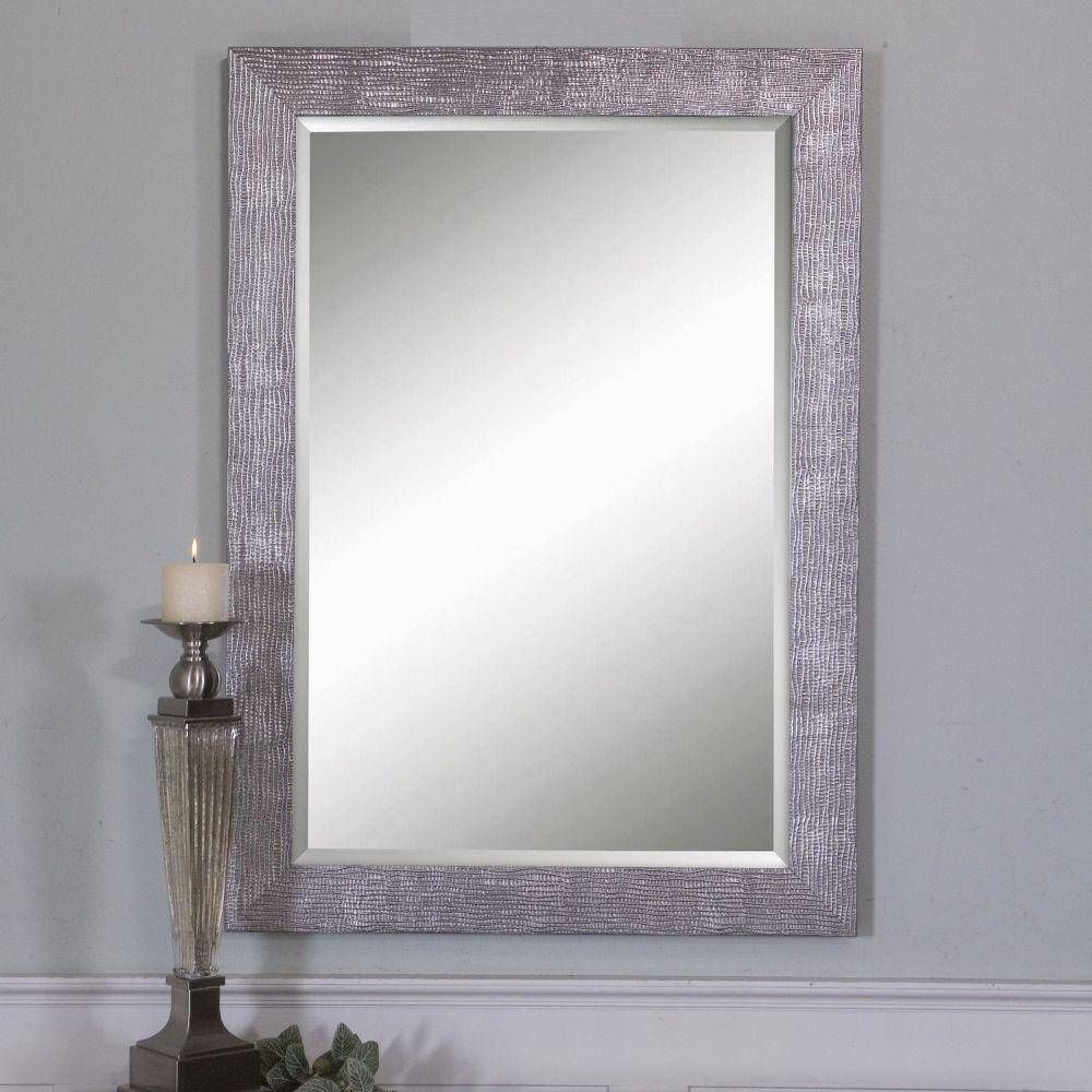 Global Direct 42 In. X 31 In. Silver Finished Rectangle Framed With Regard To Rectangular Silver Mirrors (Photo 15 of 15)