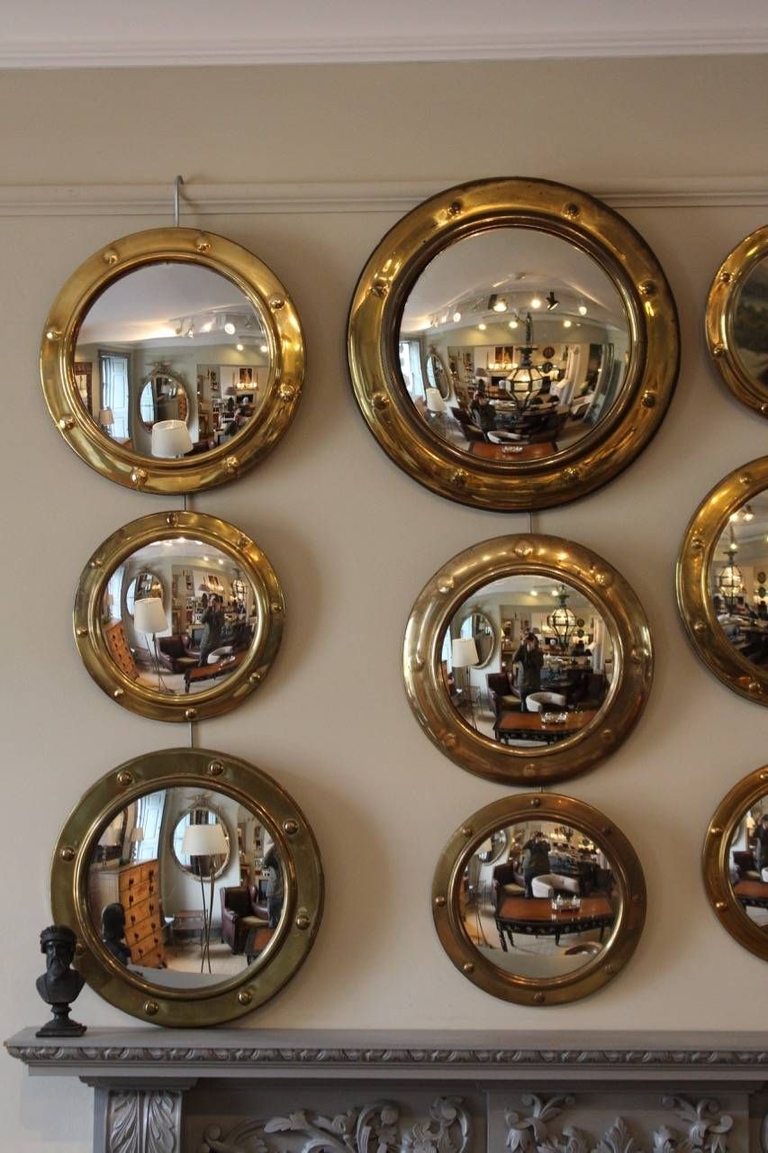 Great Set Of 12 Porthole Convex Mirrors – Round / Oval Mirrors Within Convex Porthole Mirrors (View 9 of 15)