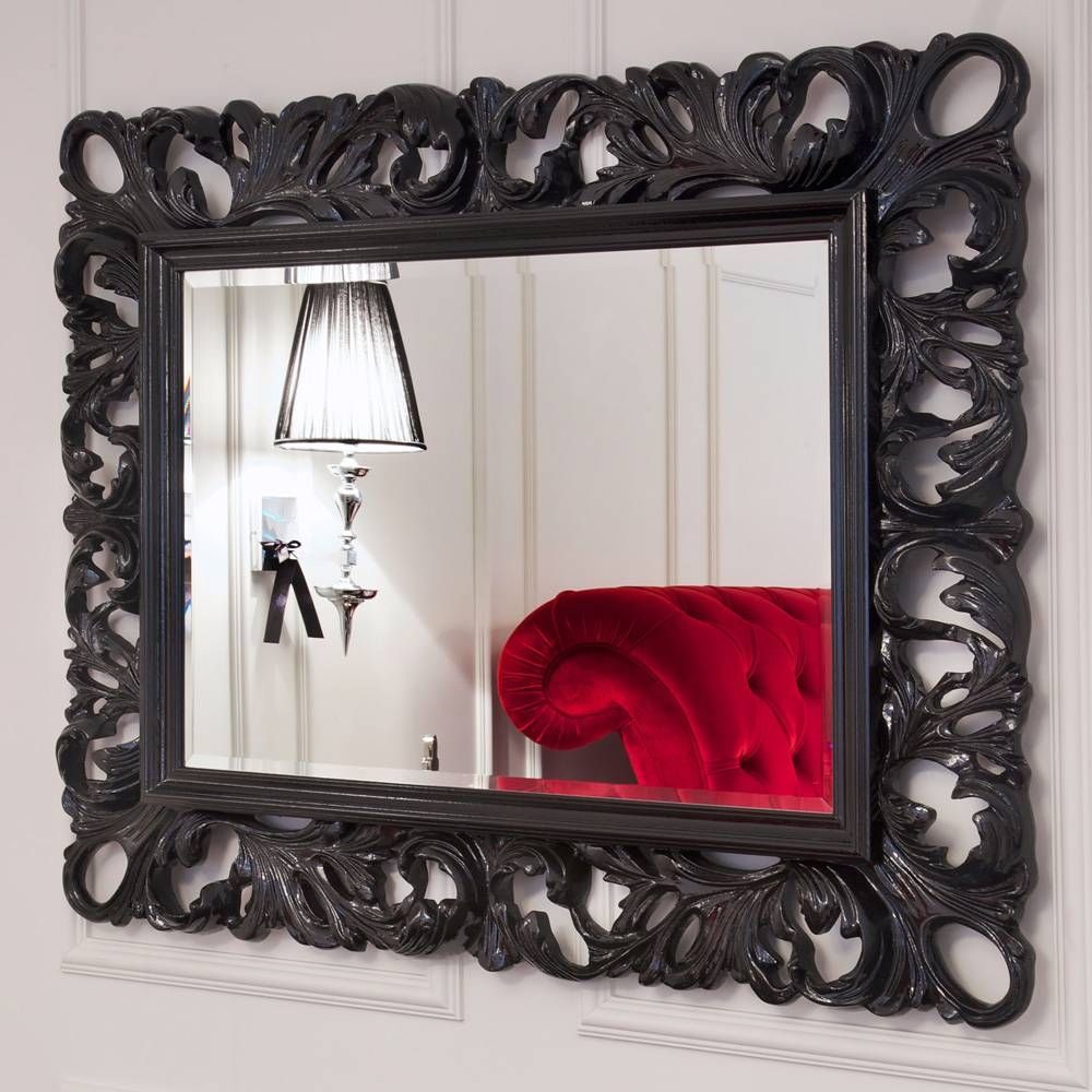 High End Designer Italian Black Rococo Mirror | Juliettes Pertaining To Black Rococo Mirrors (View 2 of 15)