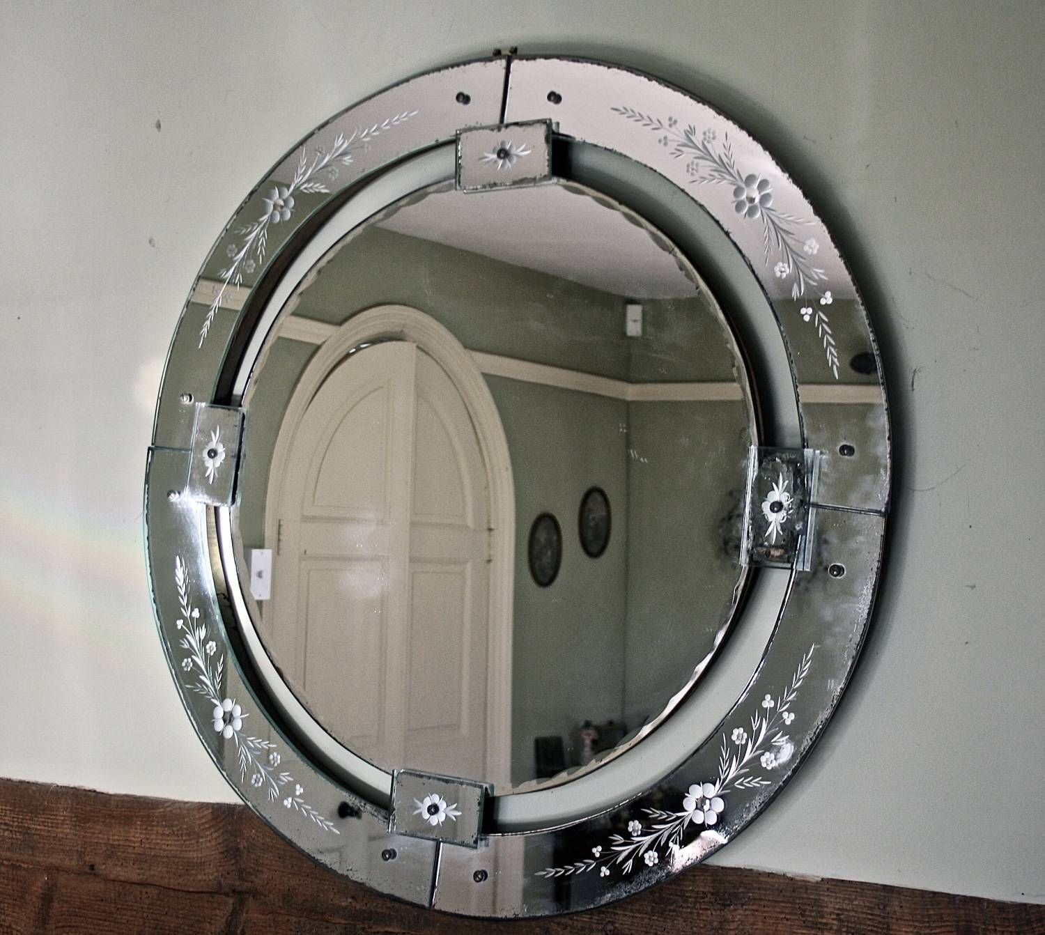 Interior: Collosal Antique Venetian Mirror For Home Decorating Inside Round Venetian Mirrors (View 6 of 15)