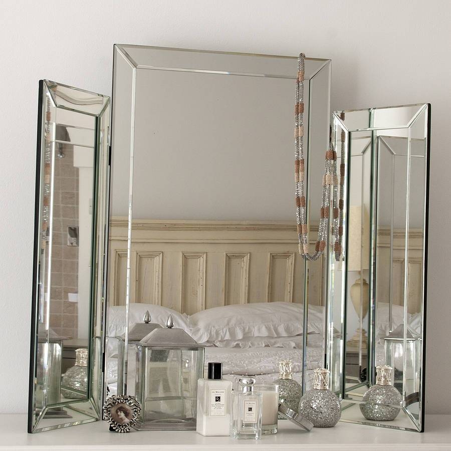 Large Bevelled Dressing Table Triple Mirrordecorative Mirrors With Decorative Table Mirrors (Photo 1 of 15)