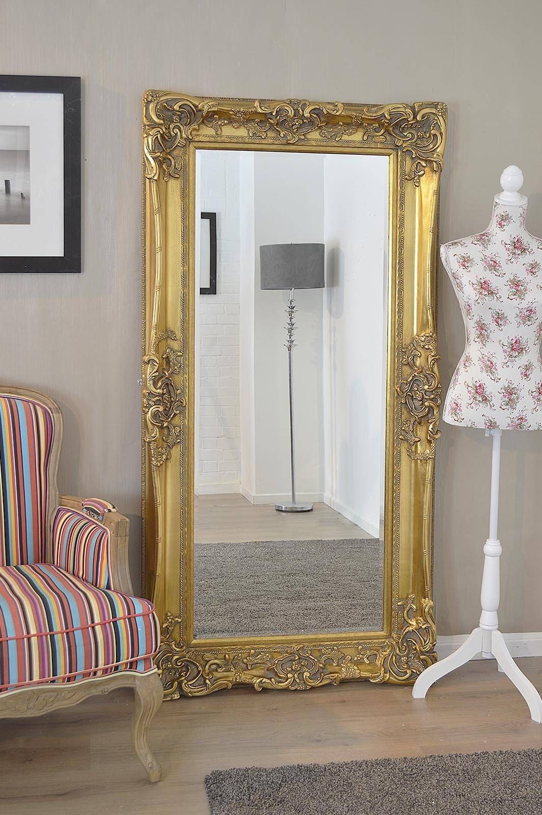 Magnificent Vintage Stand Up Mirror With Frameless Vintage Mirror Throughout Huge Ornate Mirrors (View 8 of 15)