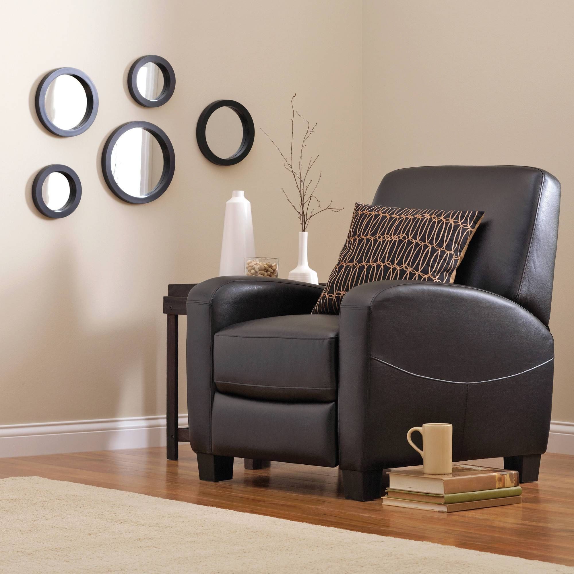 Mainstays 5 Piece Mirror Set, Black – Walmart With Regard To Mirrors Circles For Walls (View 14 of 15)
