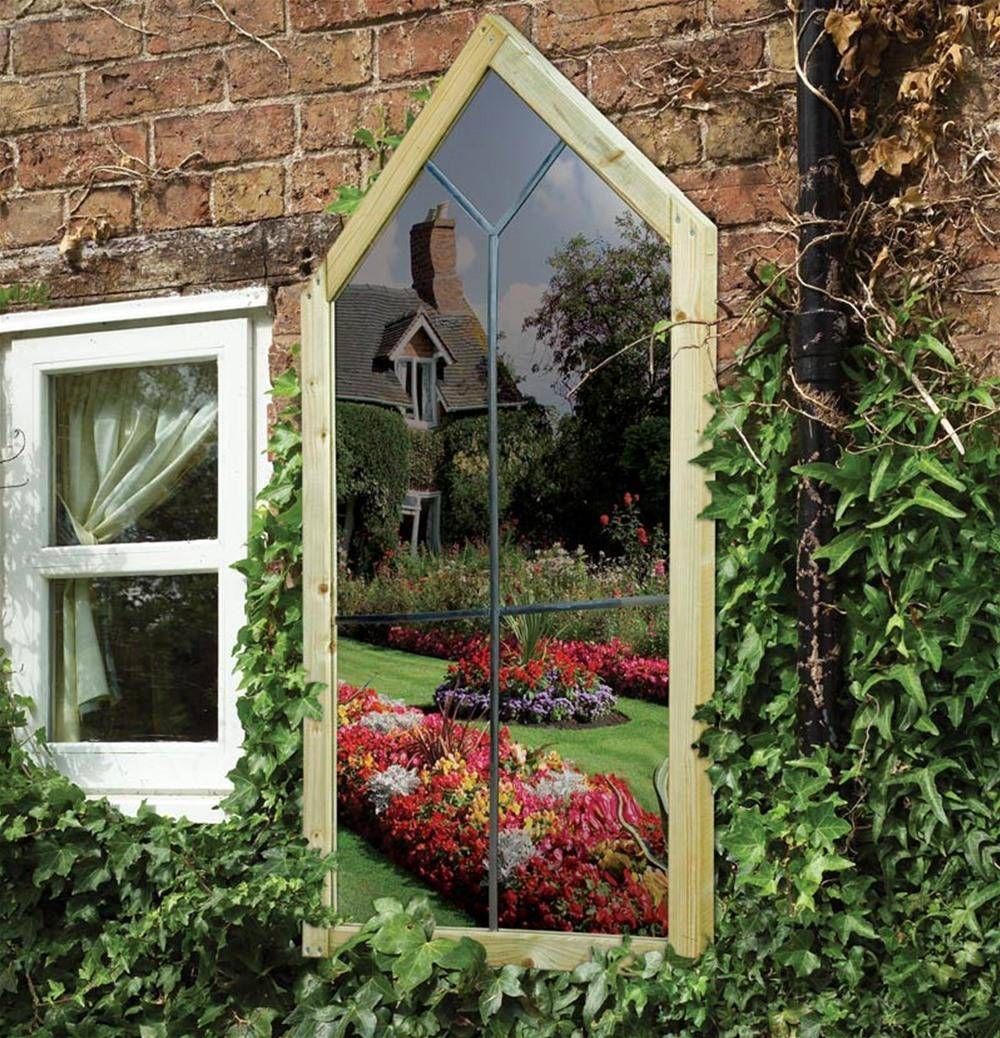 Mirror : Amazing Outside Garden Mirrors Gothic Window Outdoor With Outside Garden Mirrors (View 8 of 15)