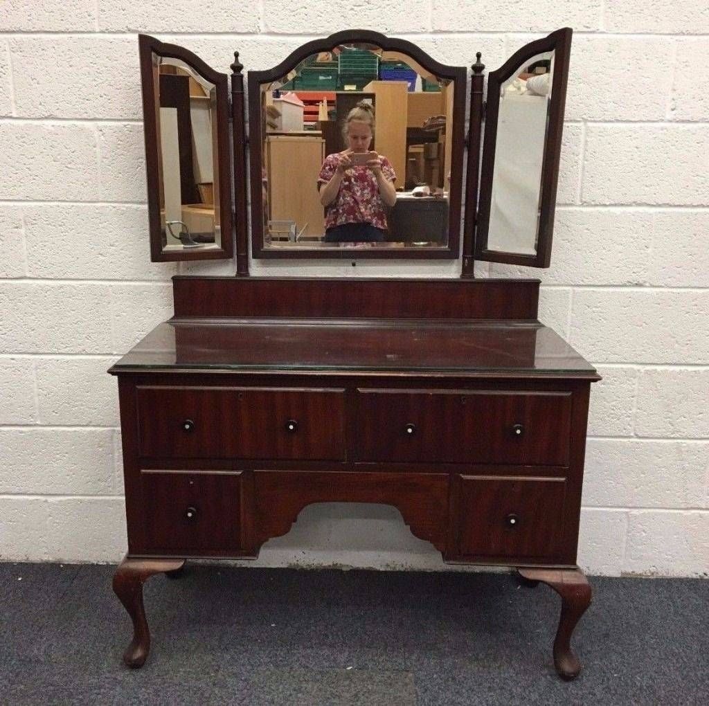 Mirror : Antique Dressing Table With Triple Mirror In Bedroom With Intended For Antique Triple Mirrors (View 7 of 15)