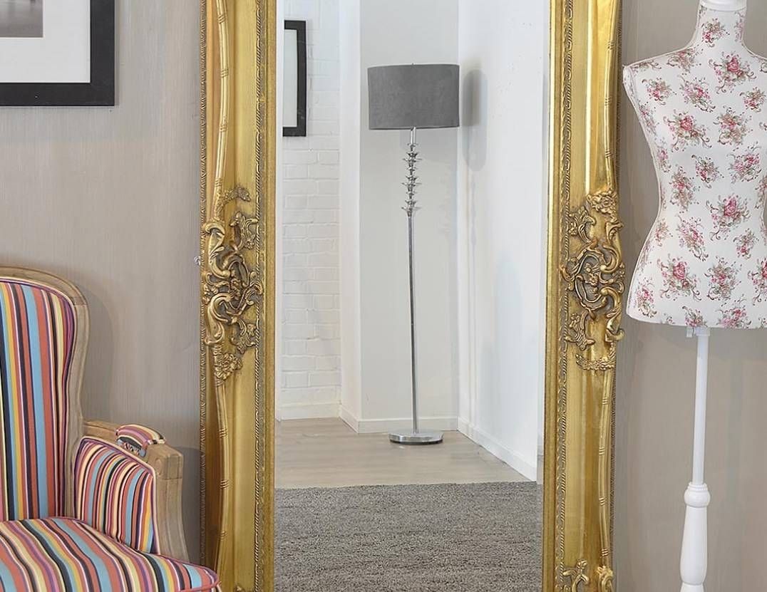 Mirror : Classic Impression On Antique Wall Mirrors Wonderful Gold Intended For Shabby Chic Gold Mirrors (View 8 of 15)