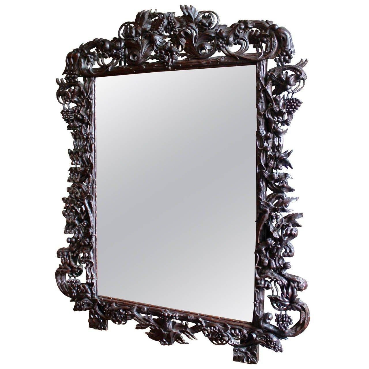 Mirror : Hollywood Regency Mirror Ornate Baroque Victorian The Pertaining To Baroque Black Mirrors (View 4 of 15)