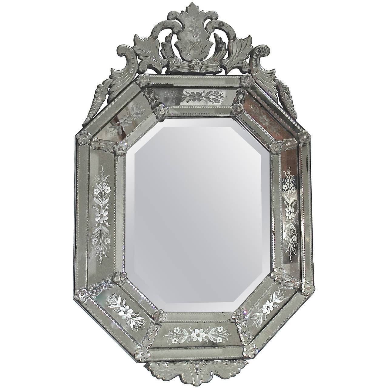Mirror : Large Bevelled Dressing Table Triple Mirror Decorative Intended For Venetian Glass Mirrors (Photo 8 of 15)
