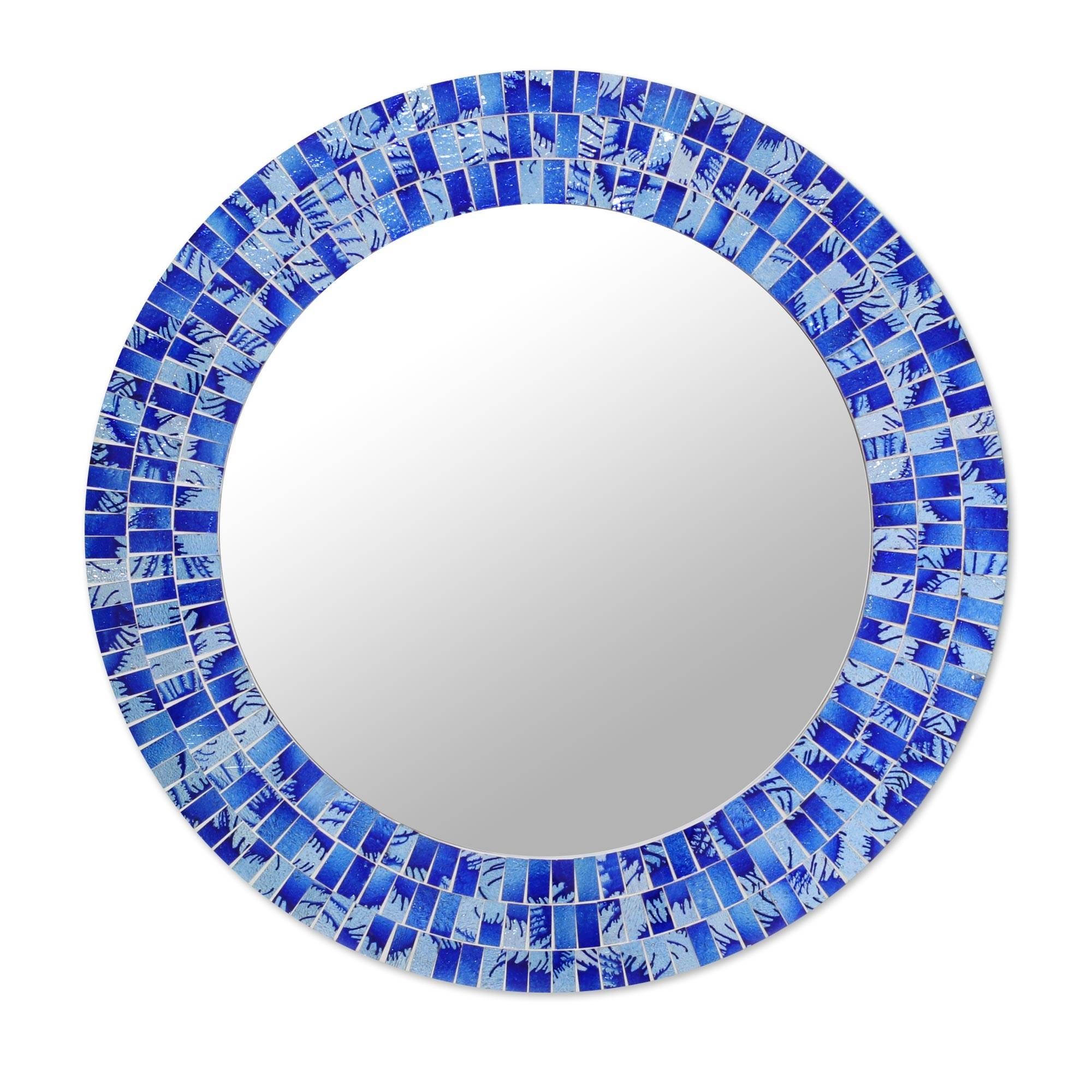 Mirror : Round Mirror Leather Remarkable‚ Cute‚ Favorite Round With Black Mosaic Mirrors (Photo 13 of 15)