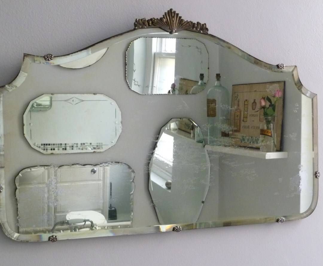 Mirror : Vintage Round Wall Mirror Frameless Beveled Bathroom Pertaining To Vintage Mirrors For Bathrooms (Photo 7 of 15)
