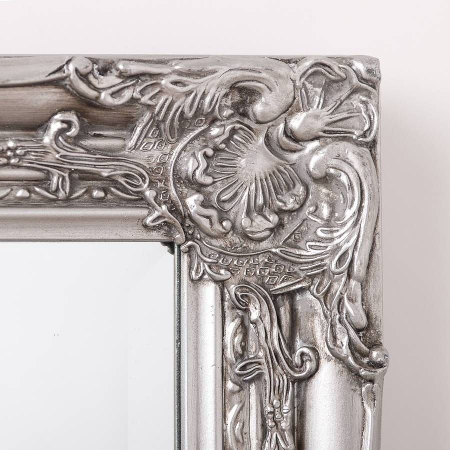 Ornate Vintage Silver Pewter Mirror Full Lengthhand Crafted Inside Vintage Ornate Mirrors (Photo 4 of 15)
