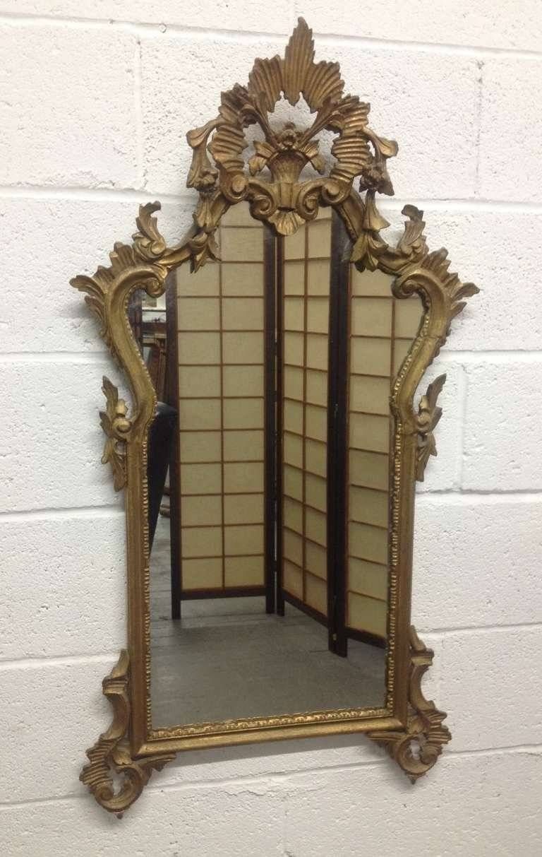 Pair Of French Antique Hand Carved Wooden Gilded Mirrors For Sale For French Antique Mirrors (View 6 of 15)