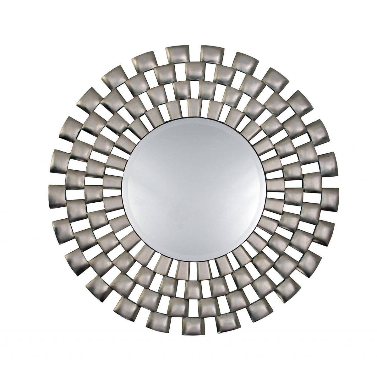 Round Framed Mosaic Style Silver Wall Mirror – £ (View 10 of 15)