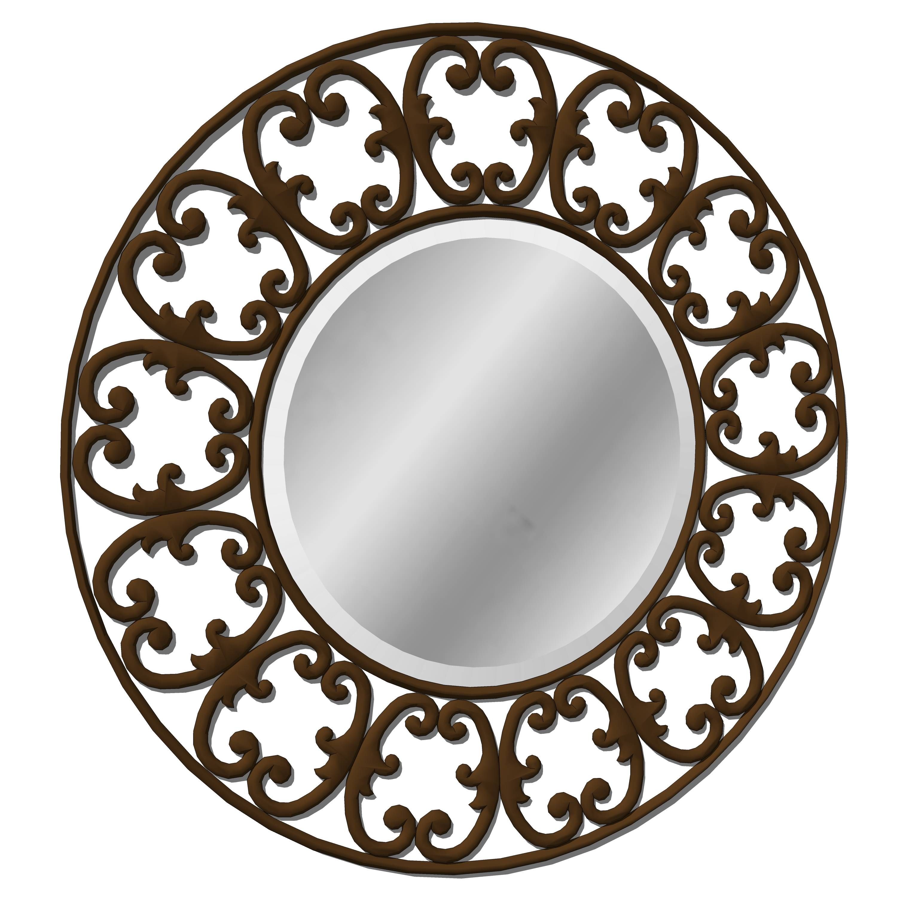 Scrolled Mirror 3d Model – Formfonts 3d Models & Textures With Regard To Rod Iron Mirrors (View 5 of 15)