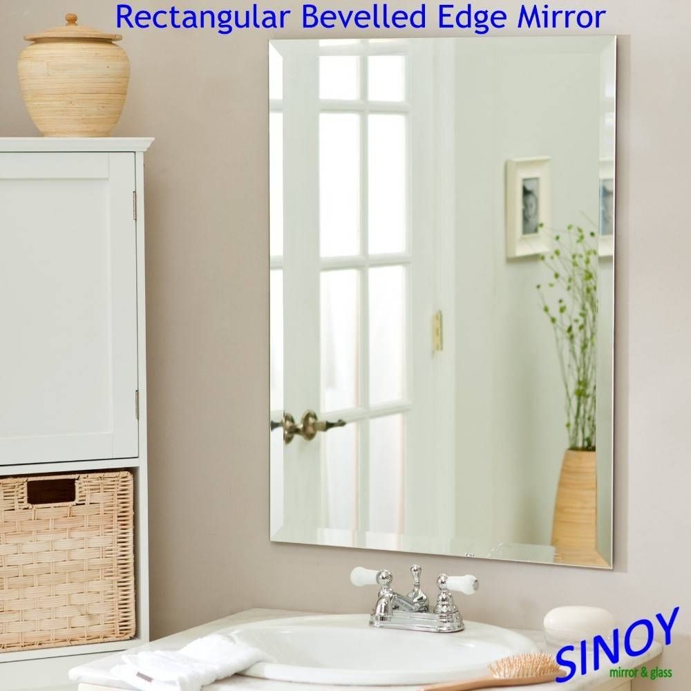 Shaped Bevelled Edge Silver Mirror Glass For Bathroom Mirror In Bevelled Edge Bathroom Mirrors (Photo 12 of 15)