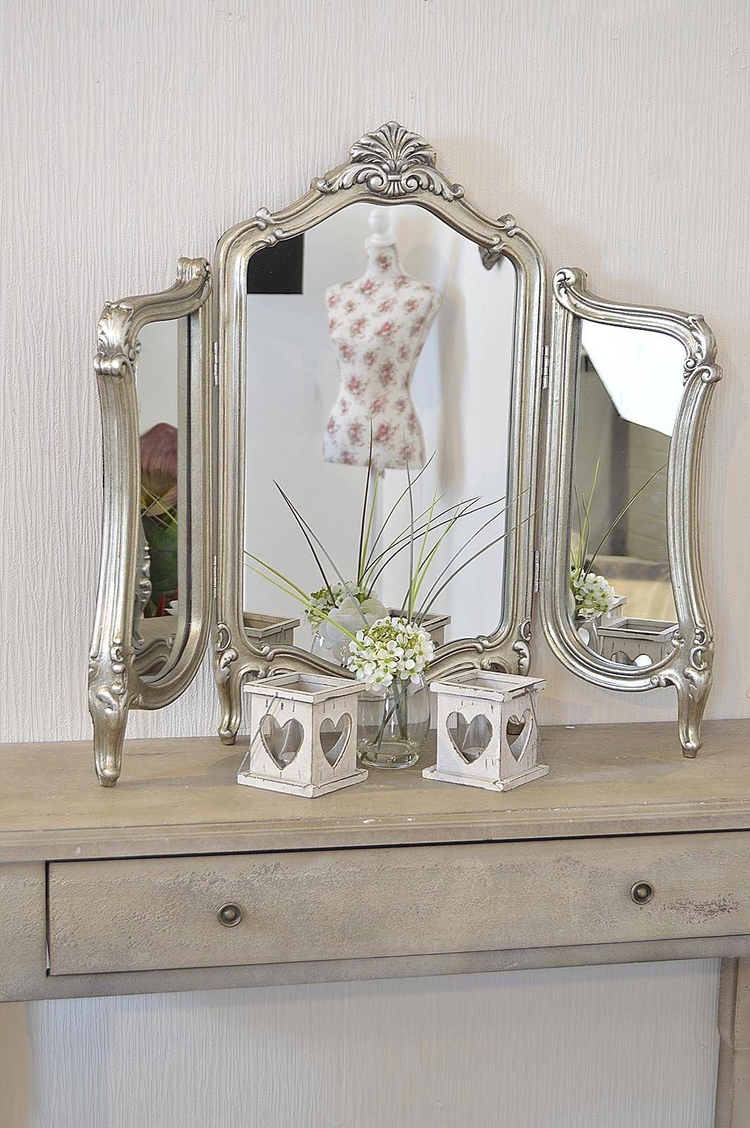 Silver Dressing Table Mirrors – Table Designs Pertaining To Free Standing Silver Mirrors (View 7 of 15)