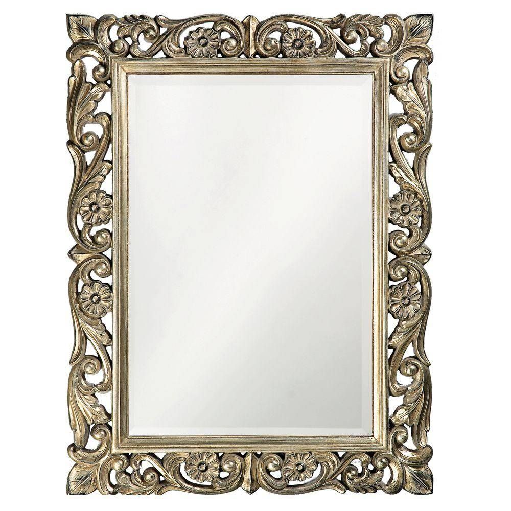 The Howard Elliott Collection 41 In. X 31 In. Aged Silver Leaf Regarding Rectangular Silver Mirrors (Photo 11 of 15)