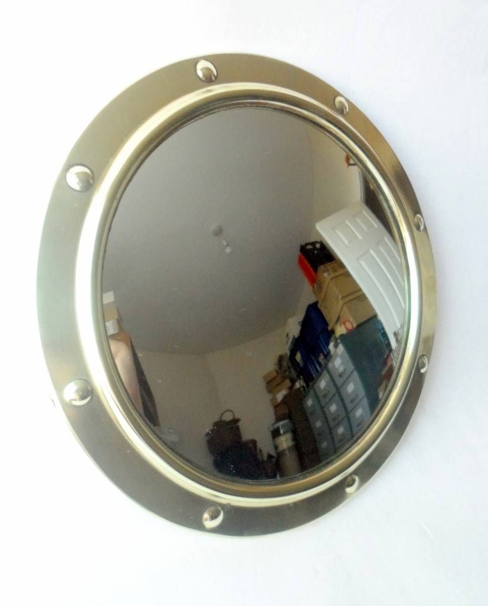 Vintage Brass Porthole Style Circular Convex Mirror Circa 1930s Pertaining To Convex Porthole Mirrors (View 2 of 15)