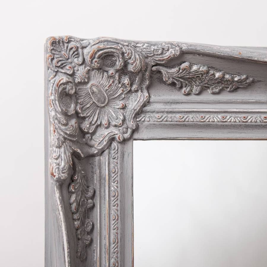 Vintage Ornate Grey Large Mirrorhand Crafted Mirrors For Vintage Ornate Mirrors (View 9 of 15)