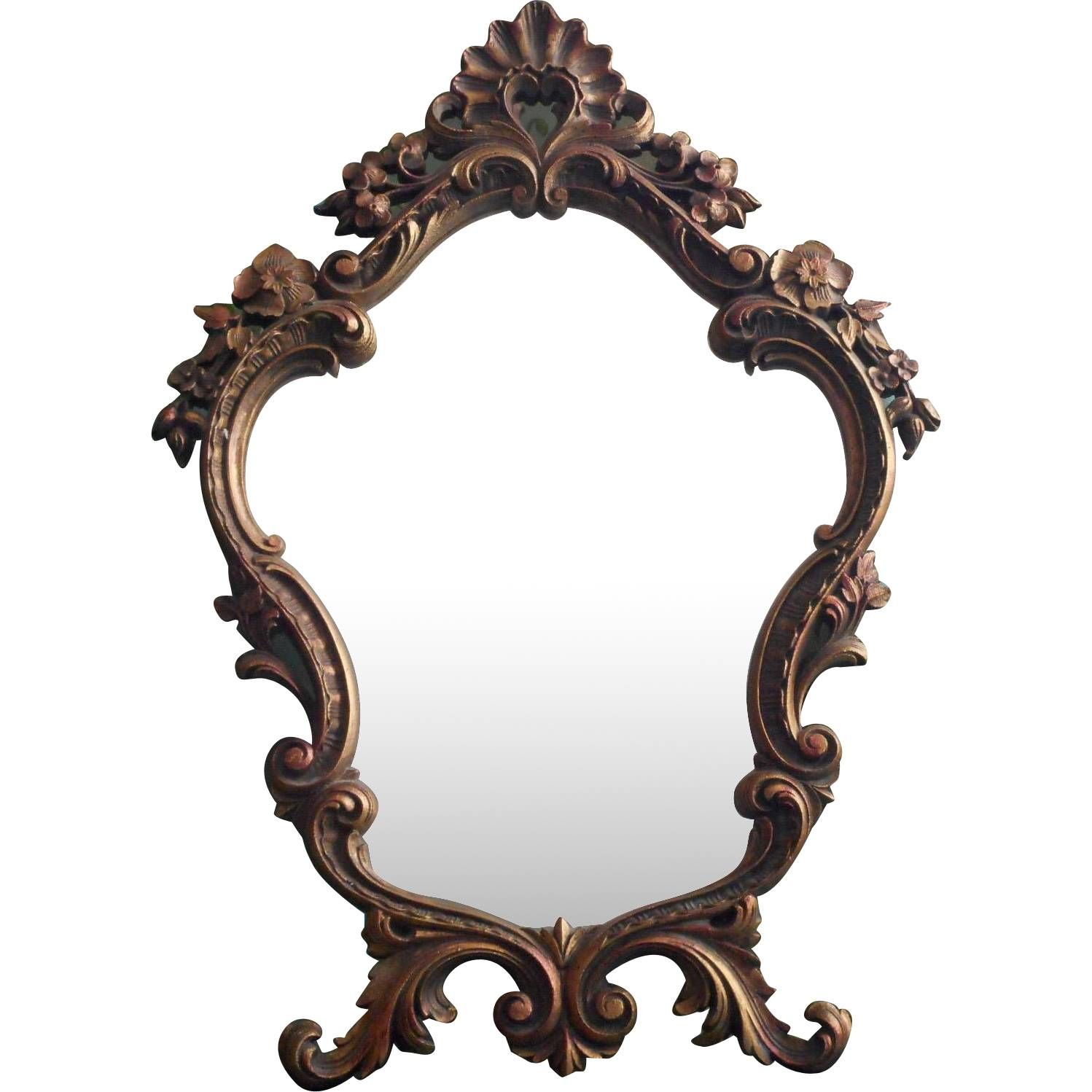 Vintage Ornate Mirror Easel Style Standing Rococo Pressed Wood Intended For Vintage Ornate Mirrors (View 14 of 15)