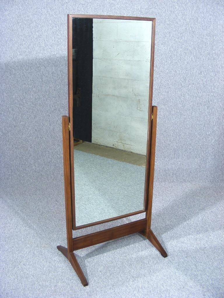 Vintage Retro Teak Full Length Floor Standing Cheval Mirror 1960's Inside Vintage Floor Length Mirrors (Photo 5 of 15)